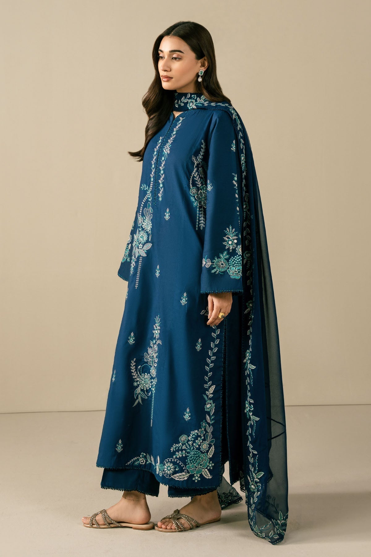 Midnight Royale Embroidered 3 Piece Suit