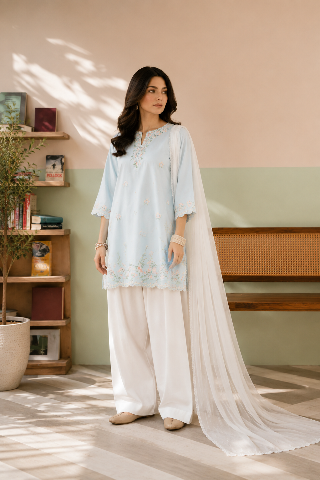 ICE BLUE 3 PC EMBROIDERY