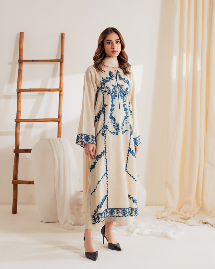 Blue Mirage Embroidered 3pc
