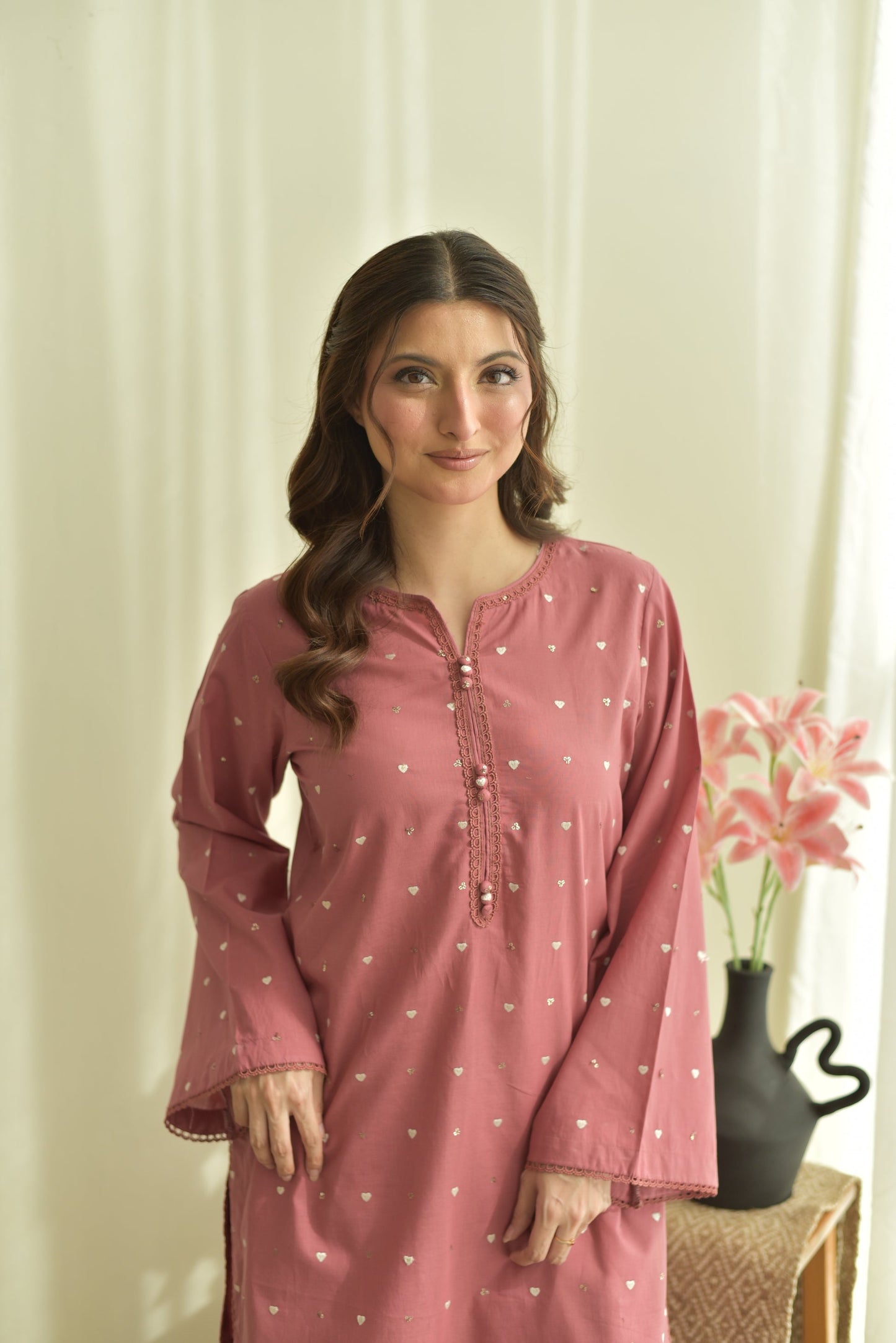 Rose Bloom Embroidered 3PC