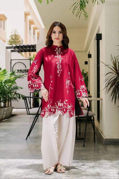 Crimson Embroidered 3PC Suit