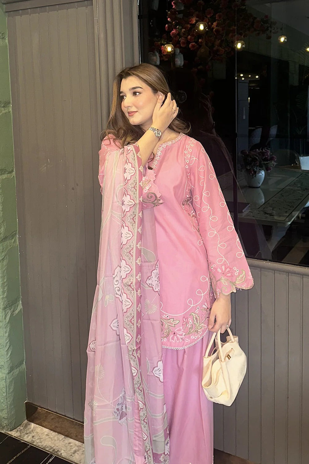 Blush Royale Embroidered 3 Piece Suit