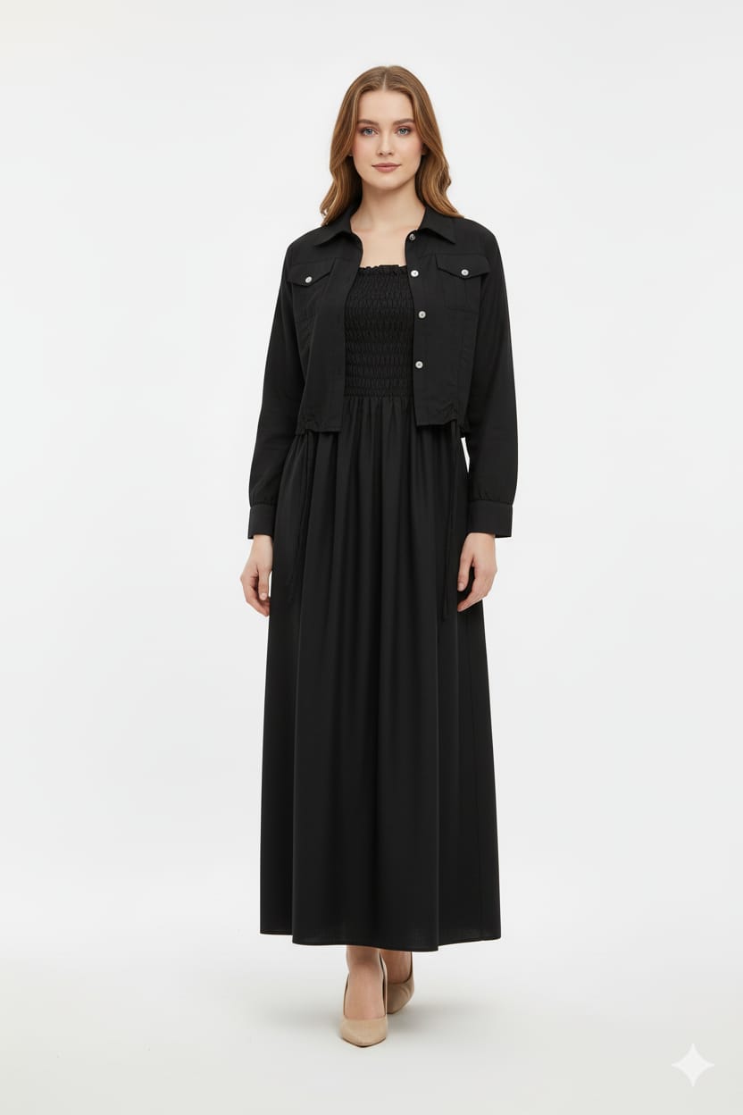 Jacket style Maxi BLACK